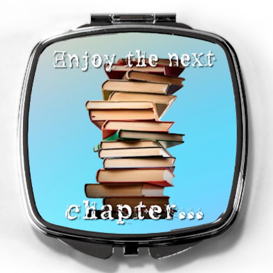 Book themed compact mirror 
