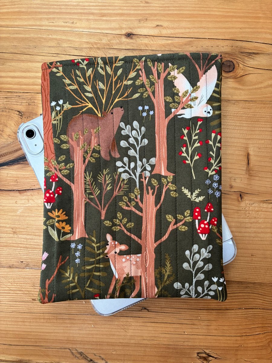 Forest Animals Quilted Fabric I-Pad Sleeve
