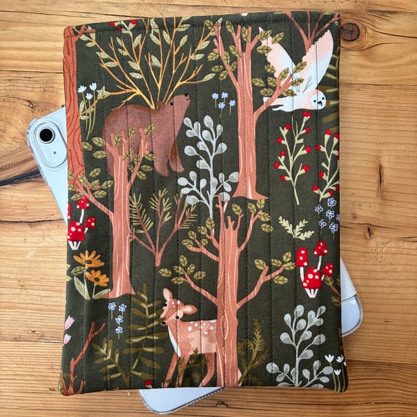 Forest Animals Quilted Fabric I-Pad Sleeve