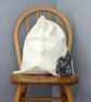 Black Cat Drawstring Bag - Re-Usable Cotton Bag, cute cat, cat lover, storage - Image 5