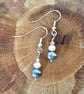 Peacock Freshwater Pearl & Swarovski Crystal Earrings - Image 2