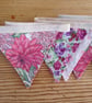 Handmade mini bunting in a pink floral theme. - Image 2