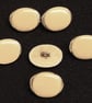Vintage Buttons: Latte Coloured Center, Golden Rim, Oval 6x19mm - Image 3