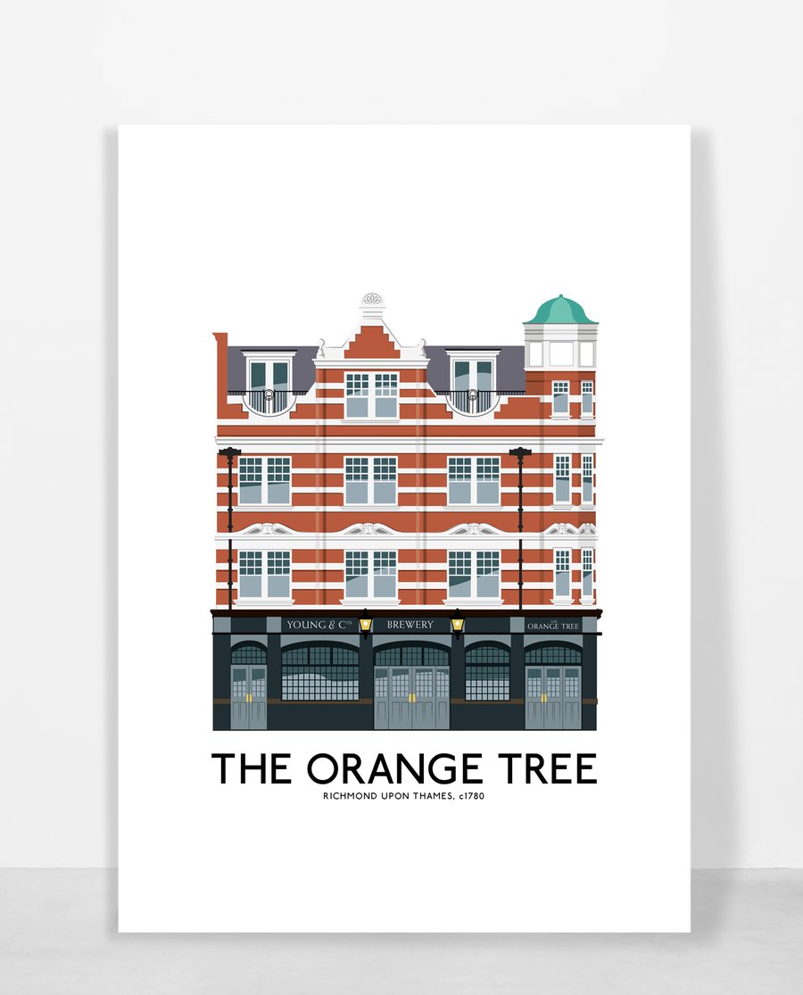 THE ORANGE TREE PUB, RICHMOND, A4 Print