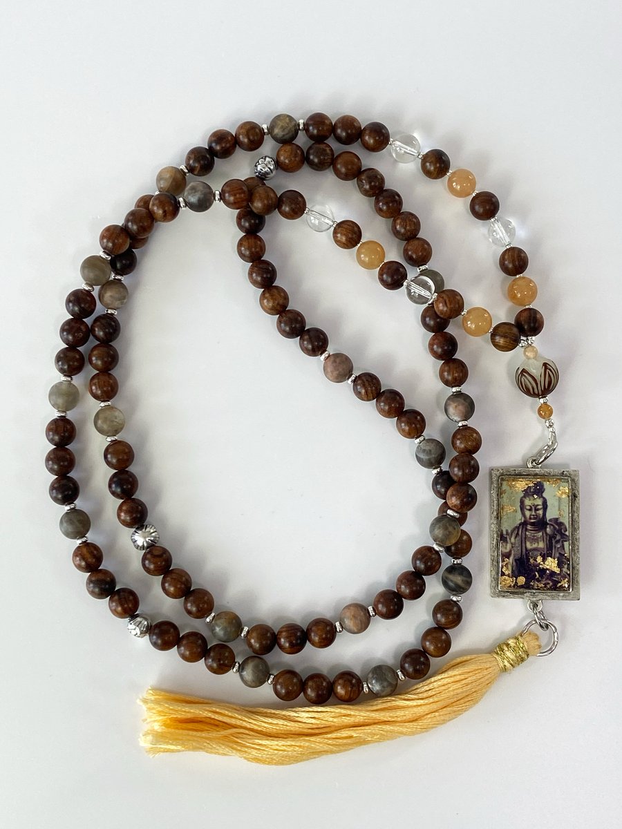 Mala Necklace with Quan Yin Amulet