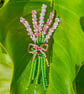 Glass Beaded Heather Flower Posy Brooch - Image 7