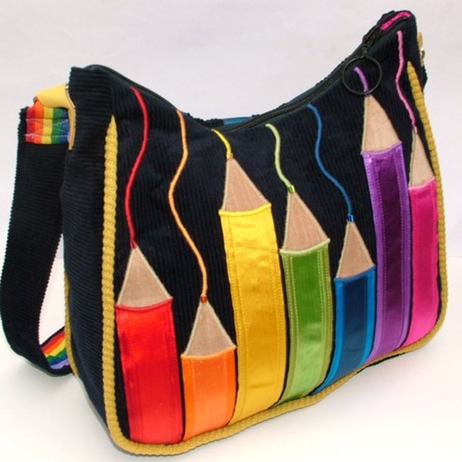 MULTI COLOURED RIBBON PENCIL BAG