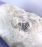 Fine silver leaf stud earrings - Image 6