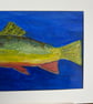 Brook trout in deep blue water. Original painting in acrylics  - Image 6