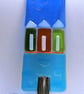 Hand crafted Fused glass Beach huts sun catcher