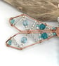 Turquoise Blue Dragonfly Hanging Decoration, Copper Wirework - Image 4