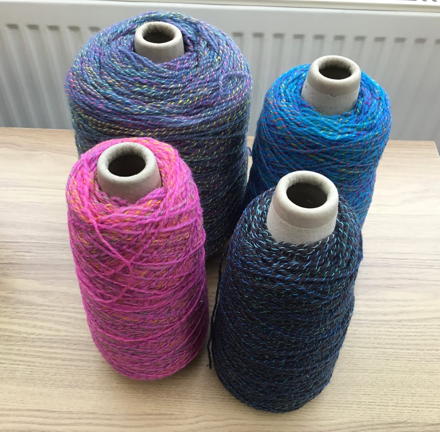 Mixed Lot of 4 x Denys Brunton Magicolour Designer Yarn Ends of Cones.