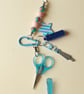 Needlework Accessory Key Fob with Scissors, Needle Case & Threader - Image 3