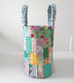 Cotton Patchwork Quilt Bucket Bag, Fabric Basket, Project Bag - Image 2