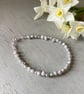 Freshwater Pearl Bracelet, Silver Grey - Image 1