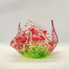 Beautiful fused glass poppy tea light holder