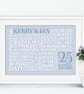 Personalised Silver Anniversary Word Art - 25 Years - AN252 - Image 2