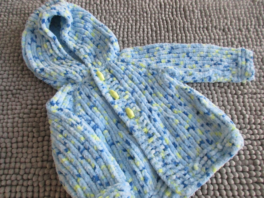 14" Soft Chunky Baby Jacket with Hood 