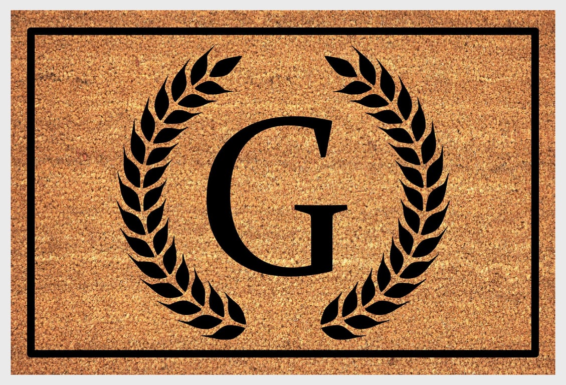 G Letter Door Mat - Monogram Letter G Welcome Mat - 3 Sizes