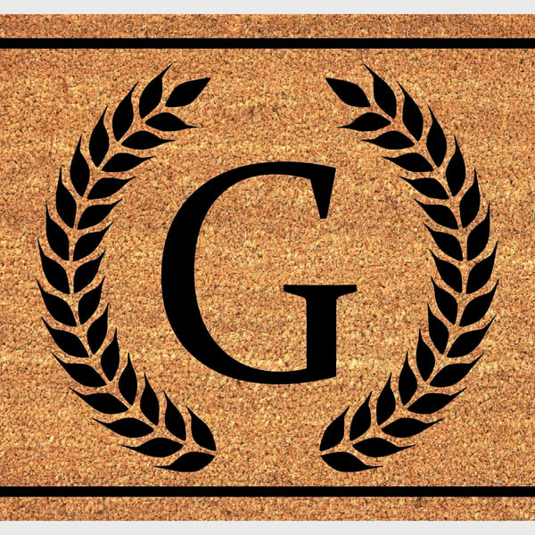 G Letter Door Mat - Monogram Letter G Welcome Mat - 3 Sizes
