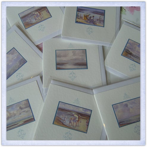 8x AT THE BEACH Tiny Greetings Cards