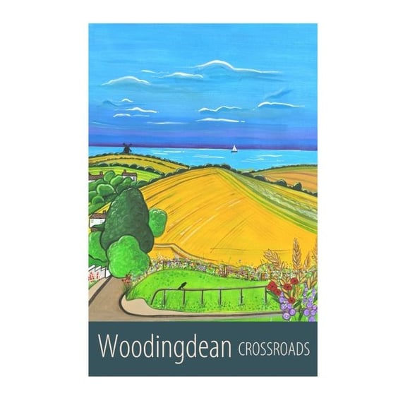 Woodingdean Crossroads travel poster print by Susie West