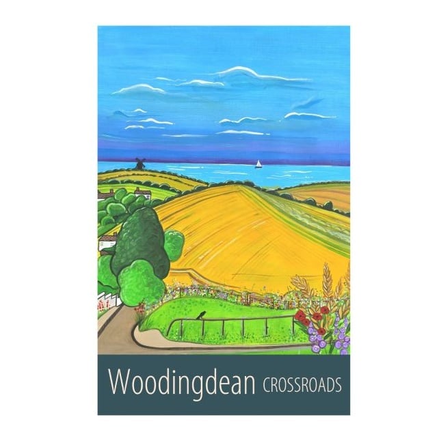 Woodingdean Crossroads travel poster print by Susie West