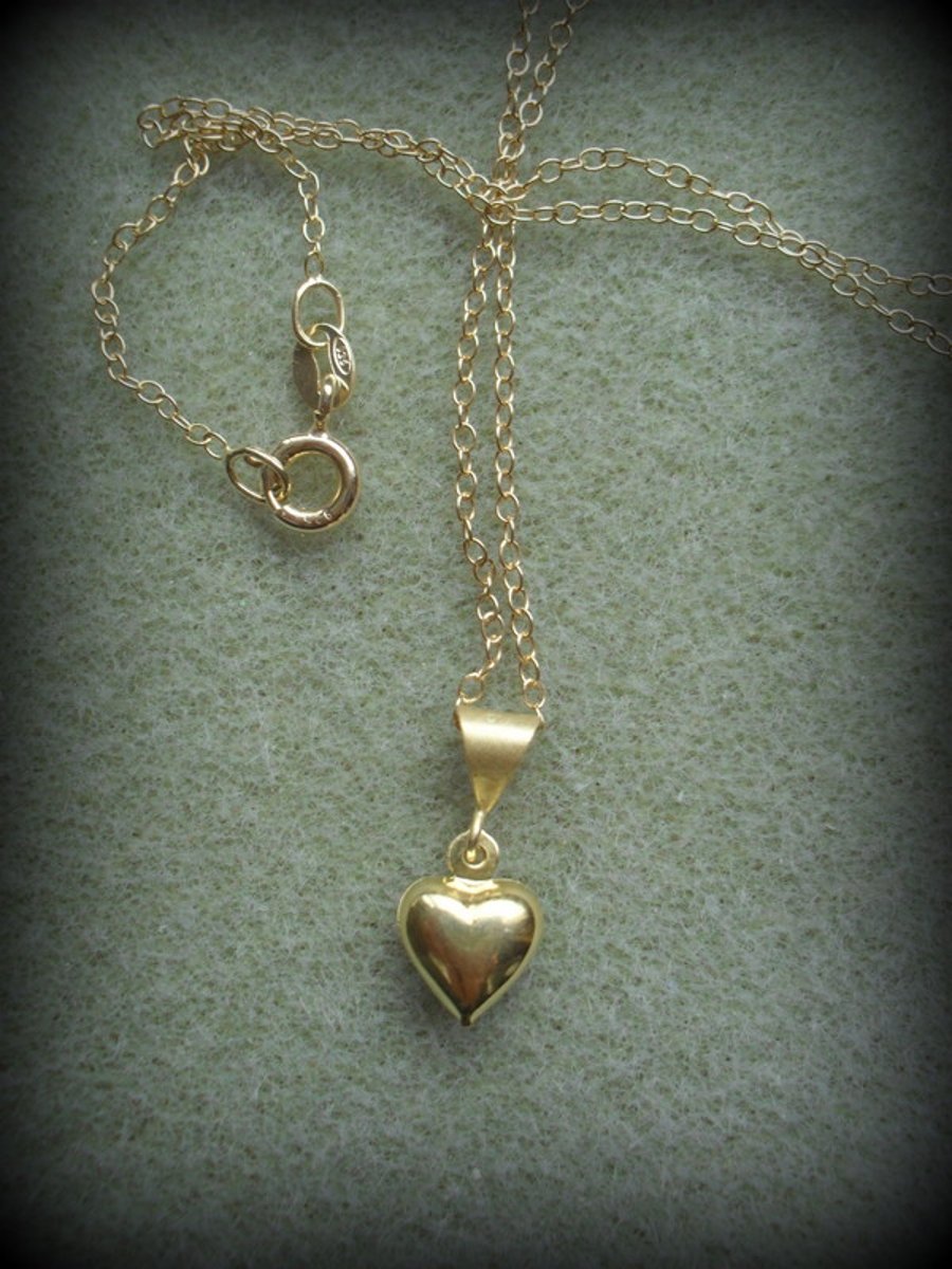 Gold Vermeil Dainty Heart Necklace