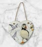 Slate Hanging Heart. Puffin