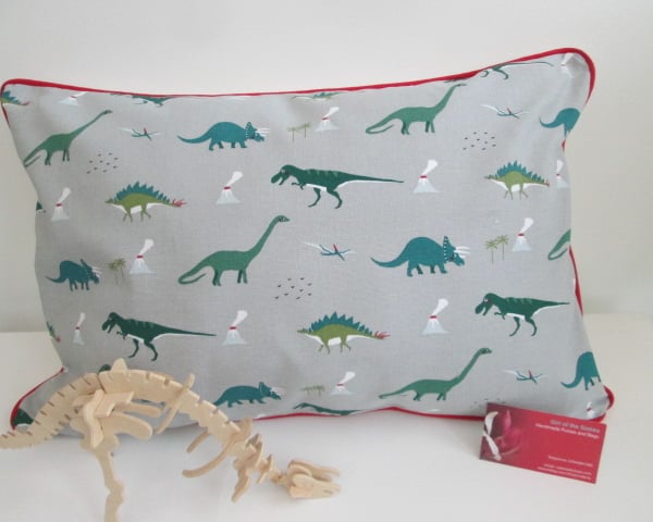 Sophie Allport Dinosaur Cushion  Cover with Red Piping
