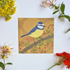 Card Bird Art Blue Tit Blank Greetings