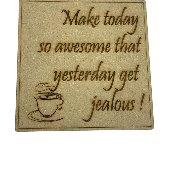 2 x Personalised MDFWooden Engrave Coaster-Any Msg,quote for Friends,Family, 
