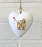 Chow Chow Ceramic Heart Bauble