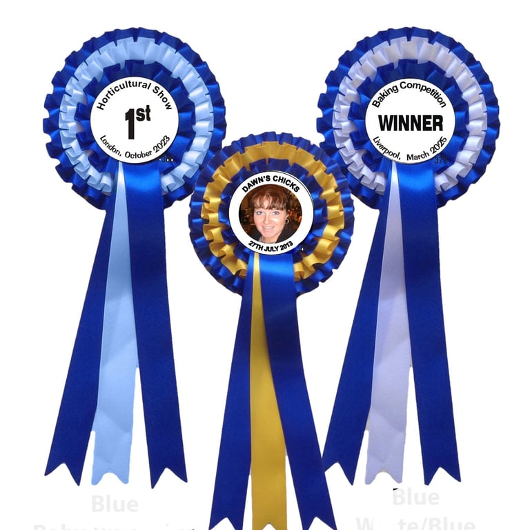 Custom Competition Rosettes Personalised Dog Show Horse Event Award Ribbons from