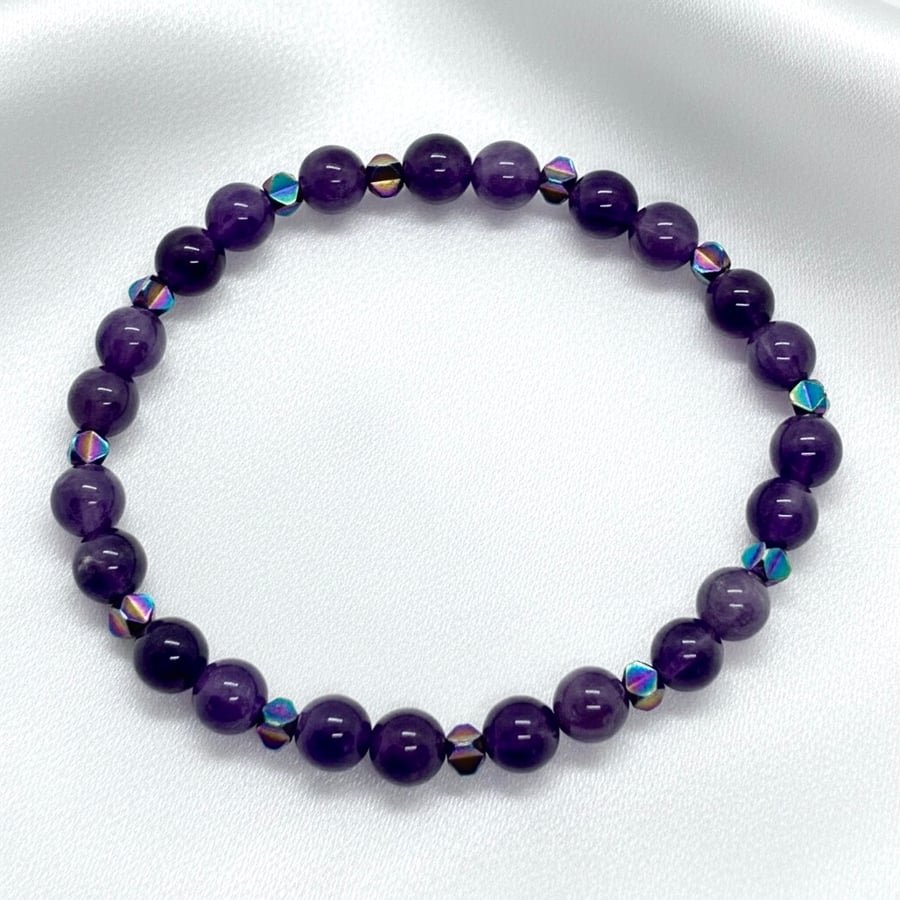 Amethyst Bracelet, February birthday, 