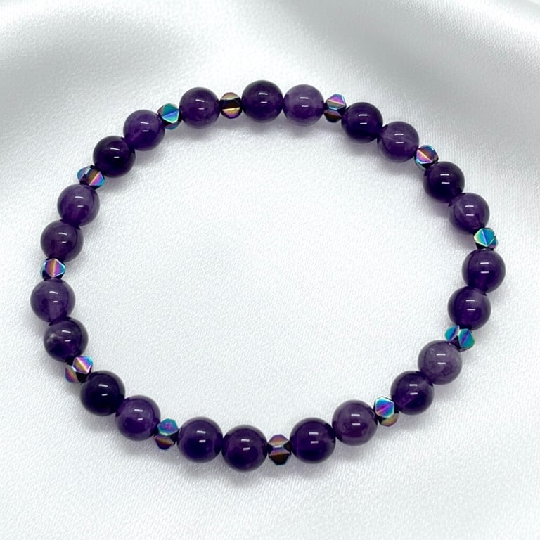 Amethyst Bracelet, February birthday, 