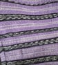 Hand Knitted Baby Blanket Lavender Grey Fair Isle Pram Blanket - Image 3