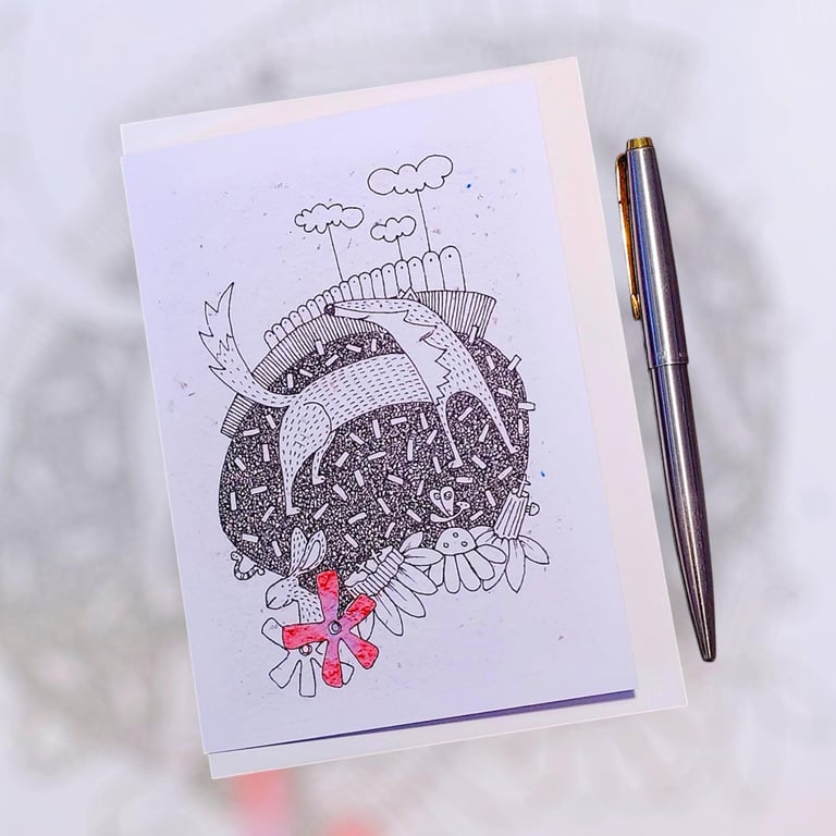 Spring is in the air Fox illustration art card from original artwork