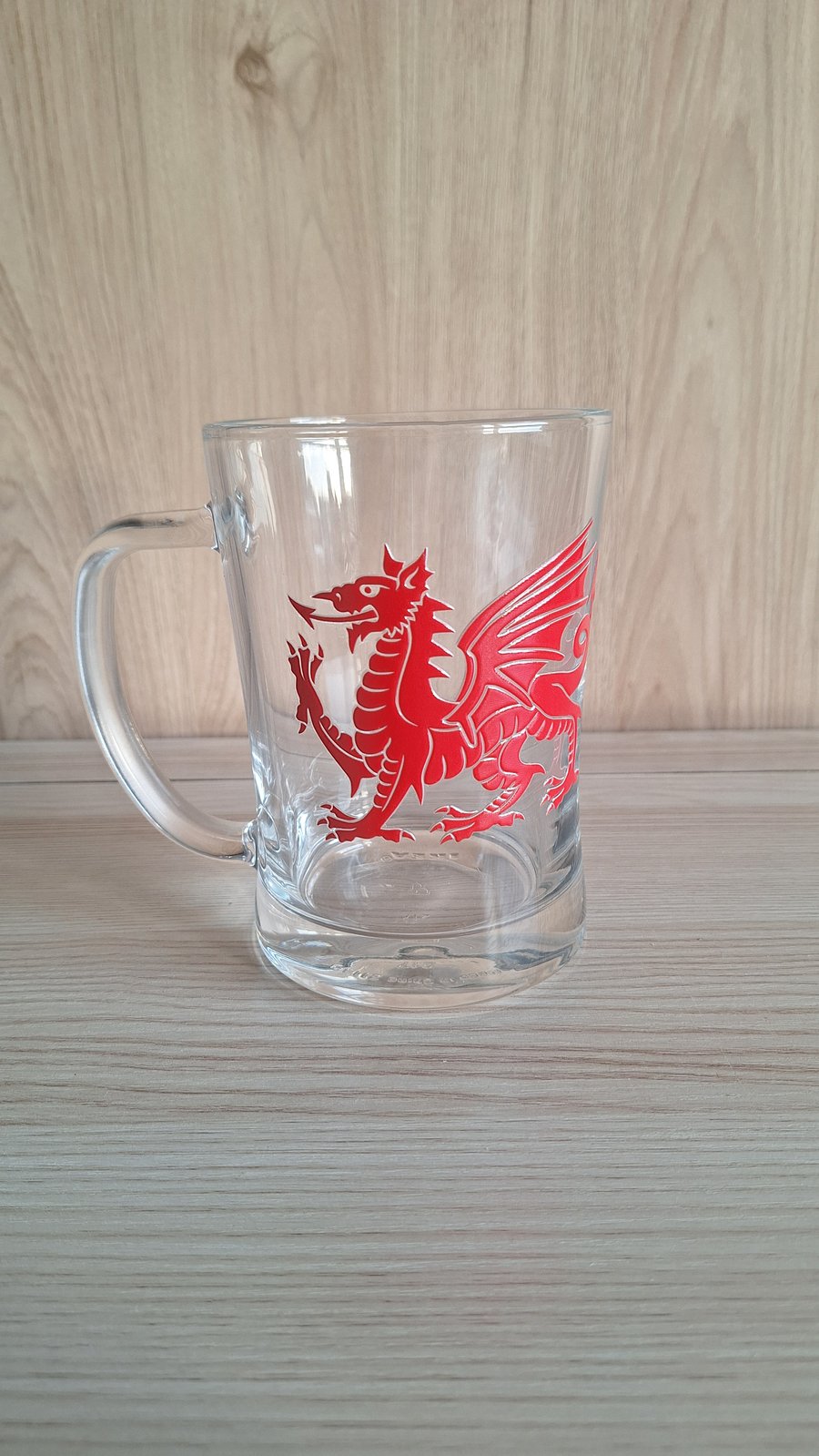 Welsh Dragon Beer Glass Tankard Gift for Men Wales Birthday Christmas Holiday 