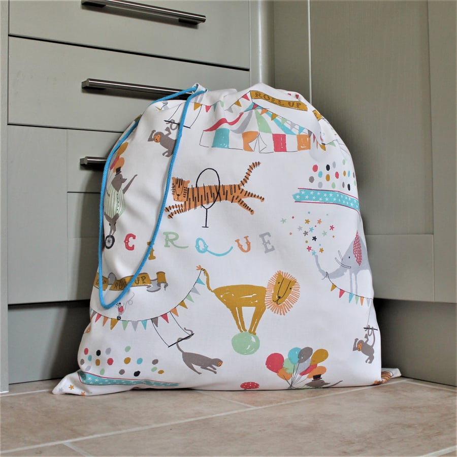 Circus Tent and Animal Theme Toy Bag with Drawstring