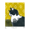 Freddy Cloud 2-colour linocut print