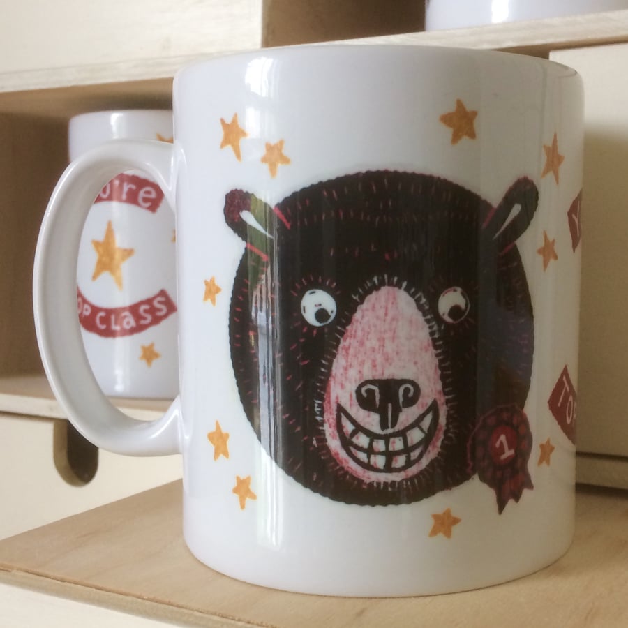 'You're Top Class' Bear Face Ceramic Mug (Teacher or Exams Present)