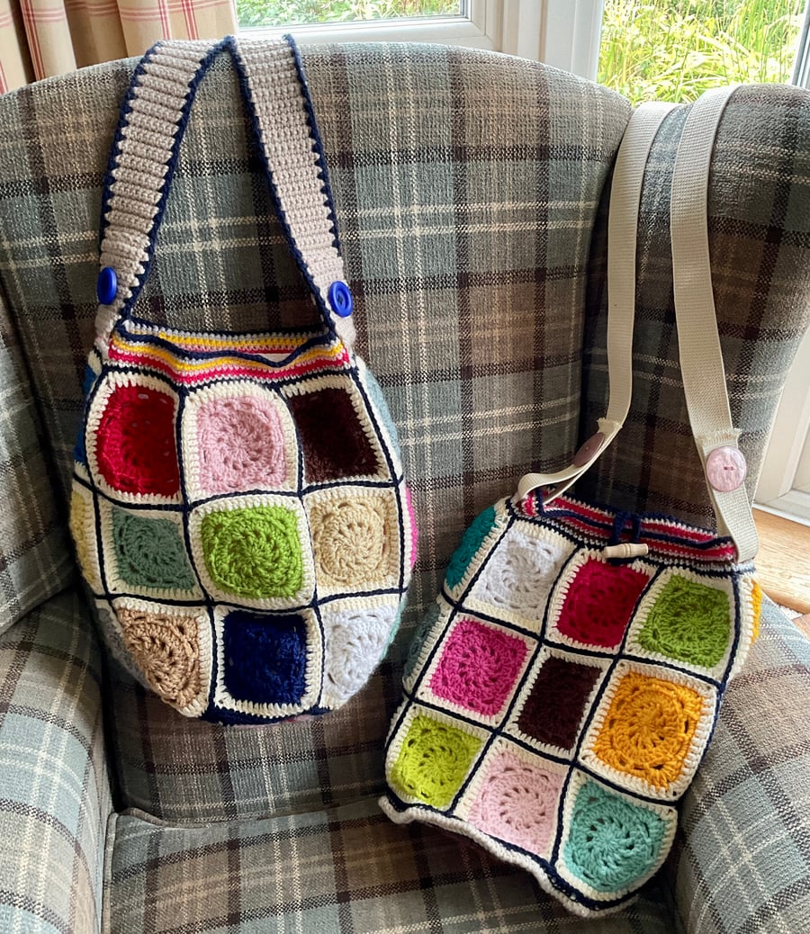 Crocheted Granny Square Bag 