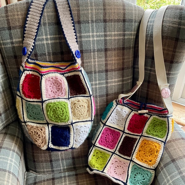 Crocheted Granny Square Bag 