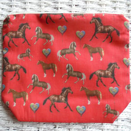 Horse or Pony Make Up Bag or Large Pencil Case.