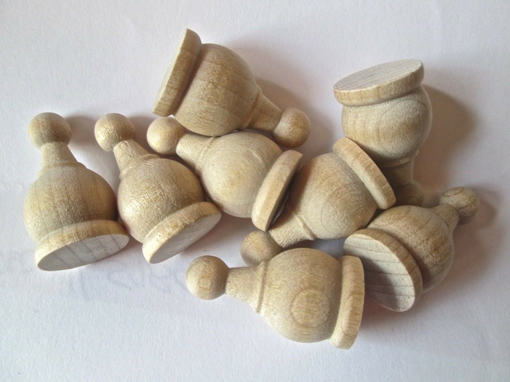  8  x  Wood Game Pieces  Ludo