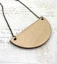 Imperfectly Perfect - Japanese foliage fabric and wood statement necklace - Image 9