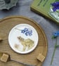 Frog and Forget me not bone china coaster - Image 3