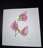 Original Handpainted Greetings Card- Sweet Pea