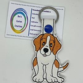 Embroidered Beagle Keyring